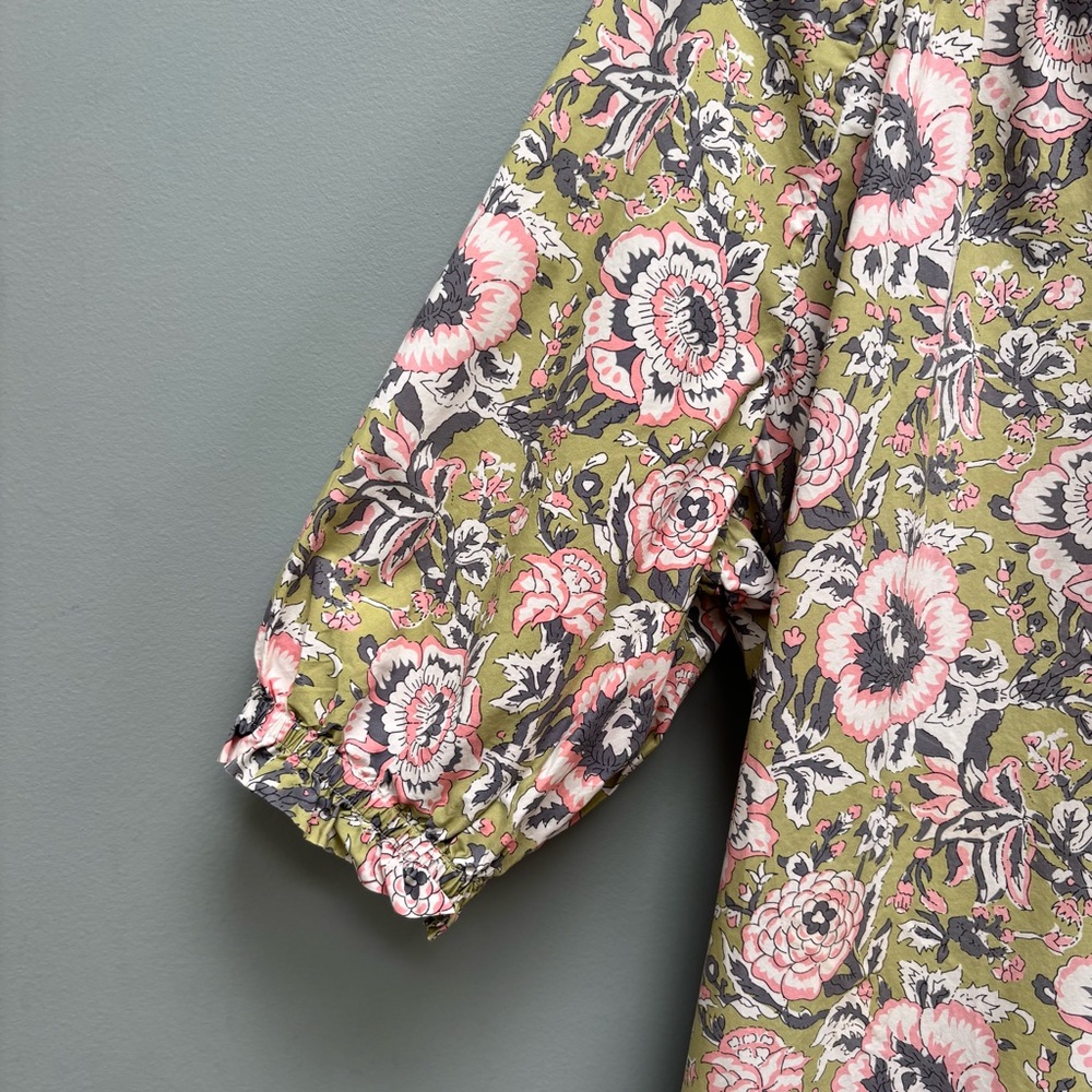 Sundays Spence Poplin Dress In Sage Floral M - Picture 4 of 7
